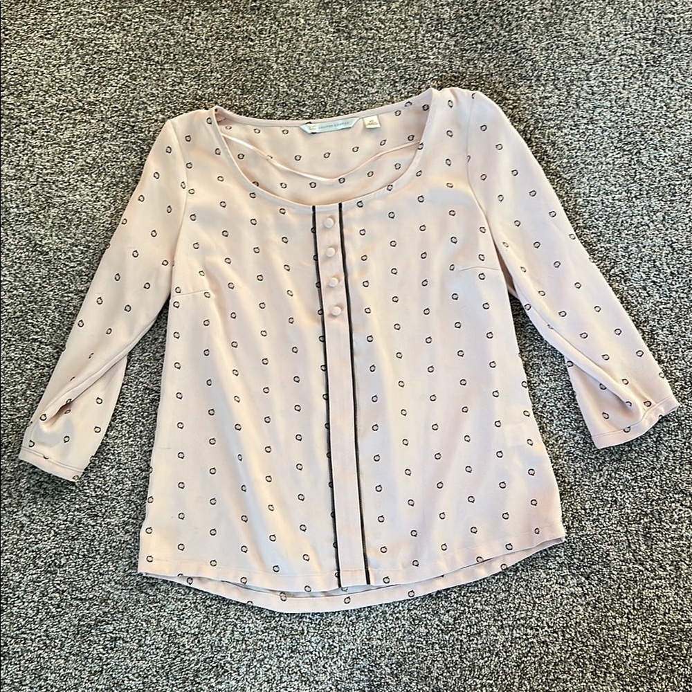 LC Lauren Conrad Light Pink Patterned Blouse